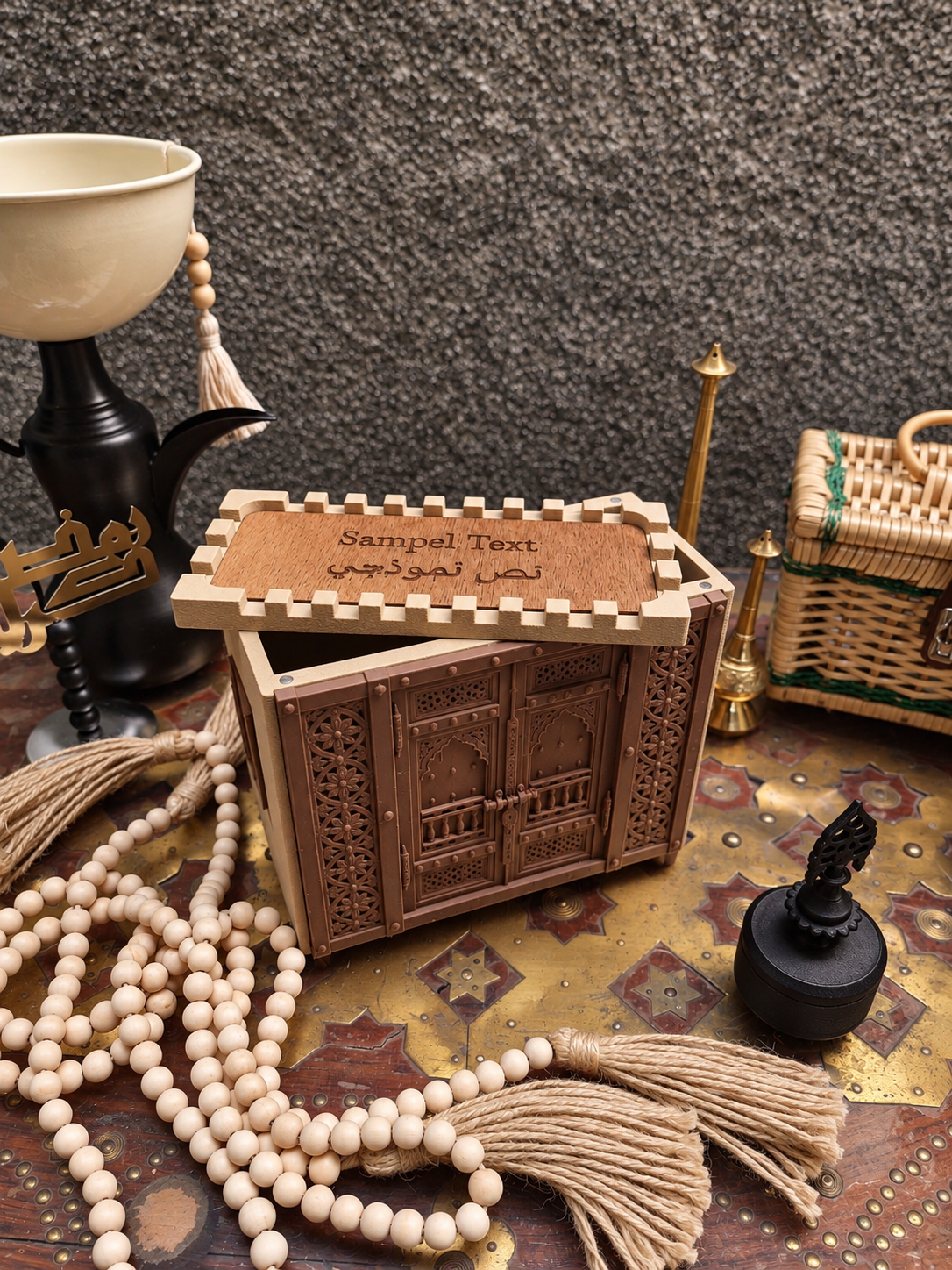 Ramadan Gift Box with Wood & Text - Image 2